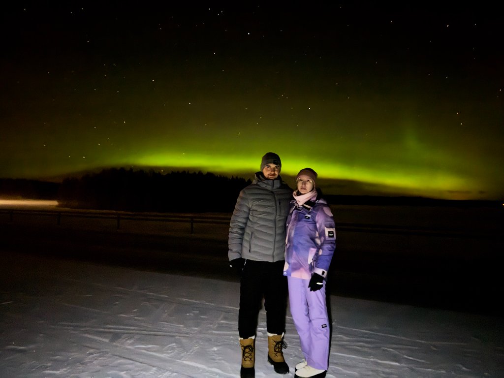 Couple in Lapland snow